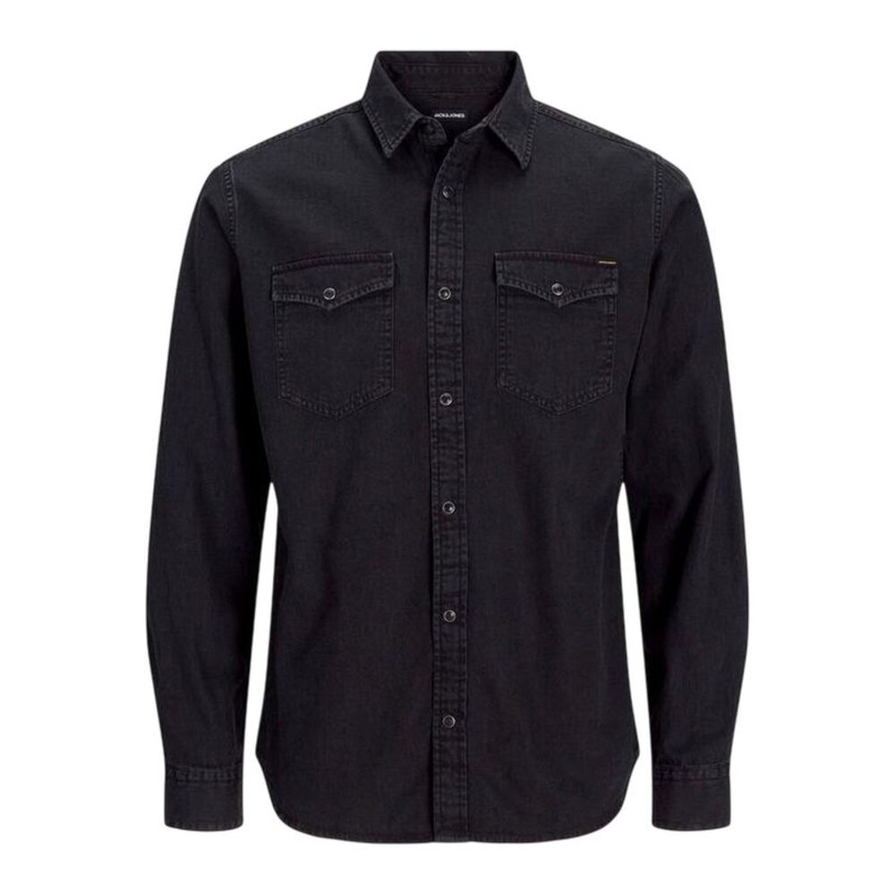 Jack And Jones Mens Sheridan Chest Pocket Shirt / Black Denim